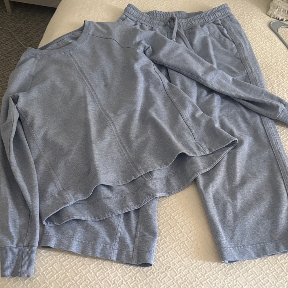 Athleta Heathered Blue XXS Pullover Sweatshirt